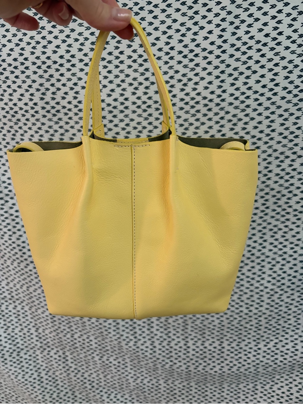Il Bisonte Nina Small Leather Tote Crossbody Bag | Butter Yellow | Made in Italy